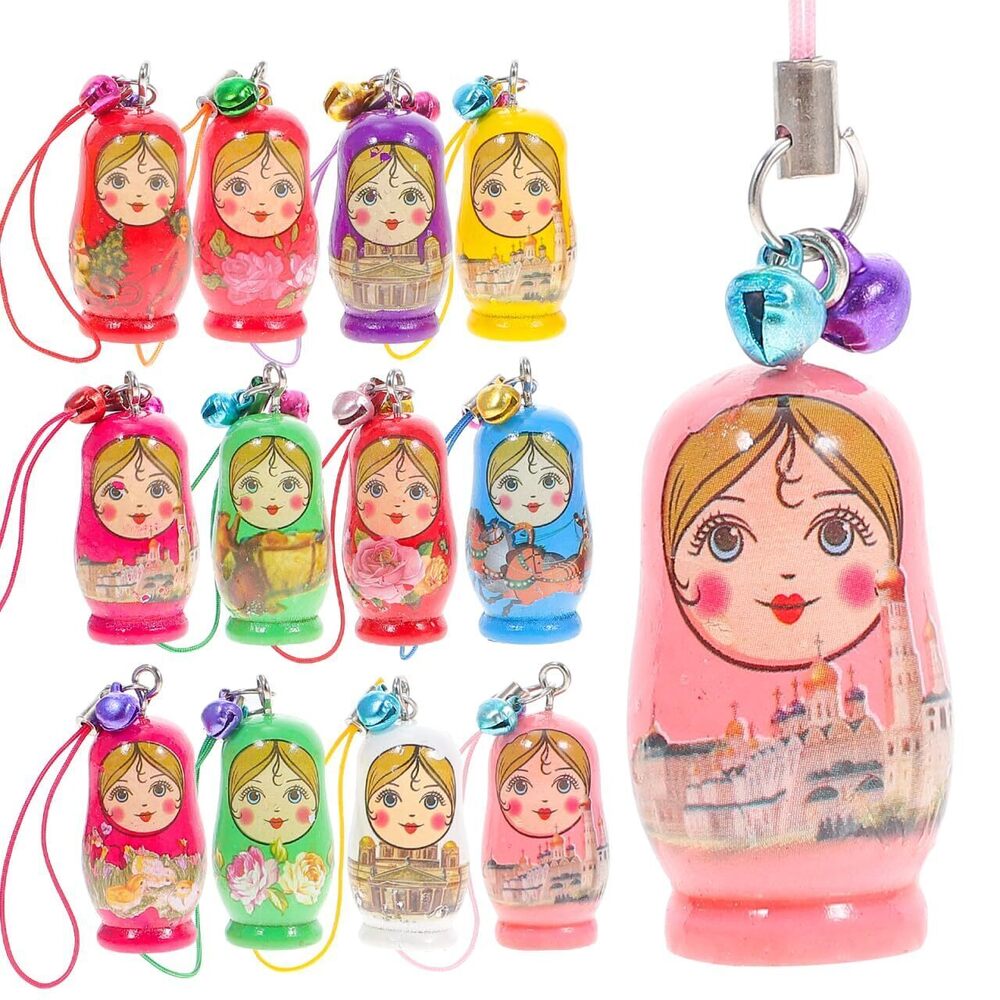 4536 Matryoshka Russian Dolls Key Chains,Wooden Russian Nesting Dolls Key